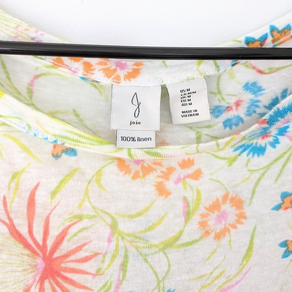 Joie Linen Boxy Floral Top in Size M - Picture 2 of 4